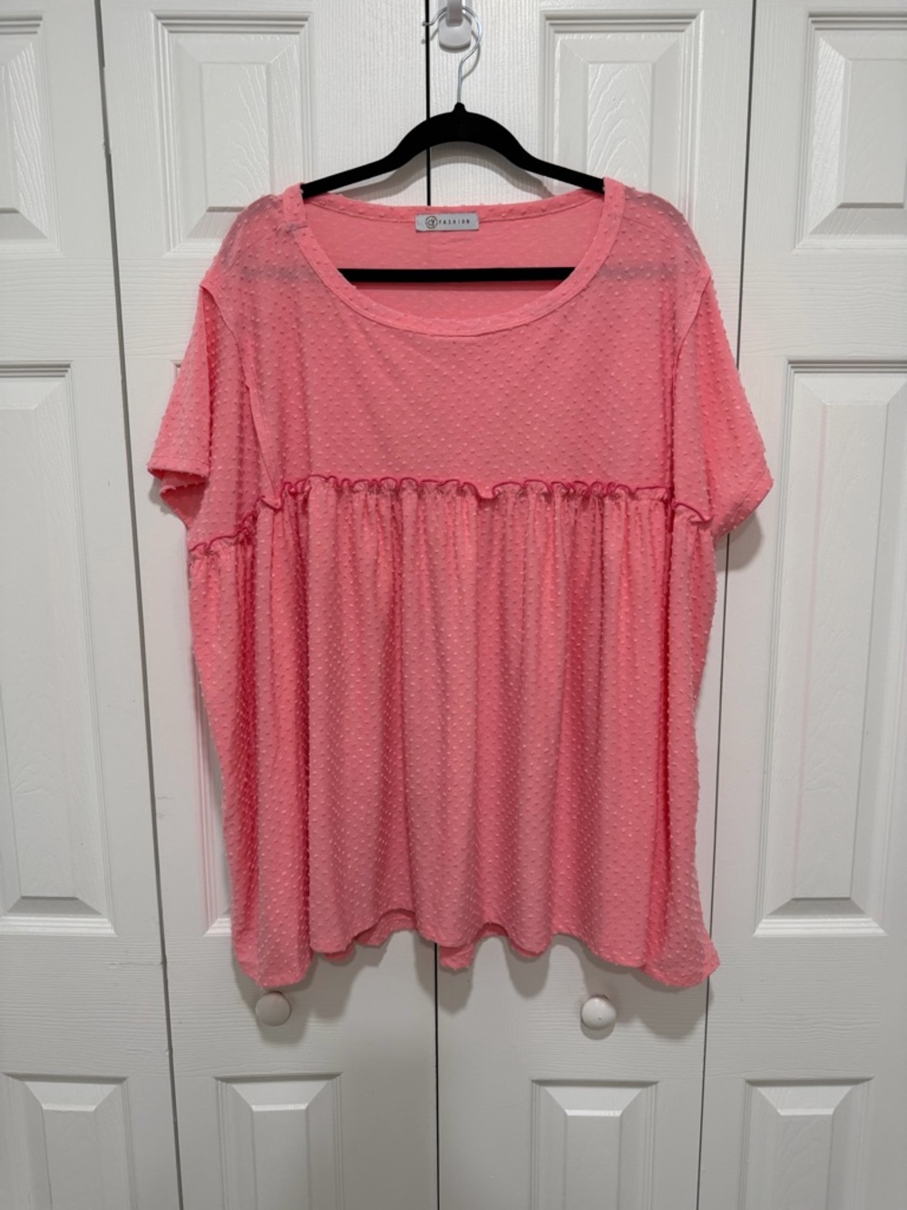 Textured Pink Babydoll Top— Casual Everyday Top